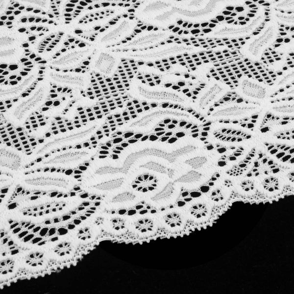 Кружево бельевое эластичное 300 мм / 13.72 м, цв. C501 белый