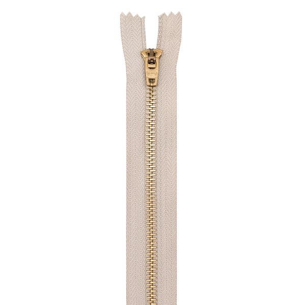 Молния металл джинсовая Т5 (5 мм) 1 зам., н/раз., 16 см, бежевый, 39093/16-3, 10 шт