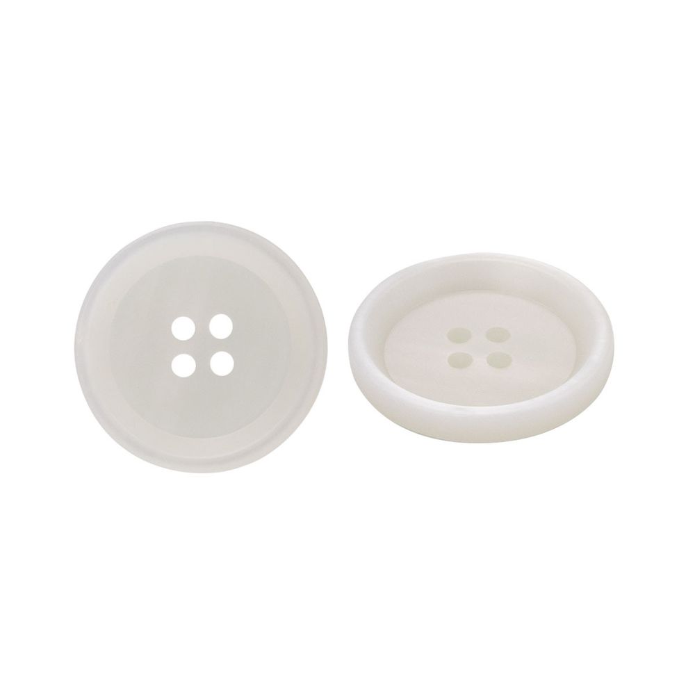 Пуговица 4 прокола 40L = 25 мм, пластик, col.A молочный, CN2868, 36 шт