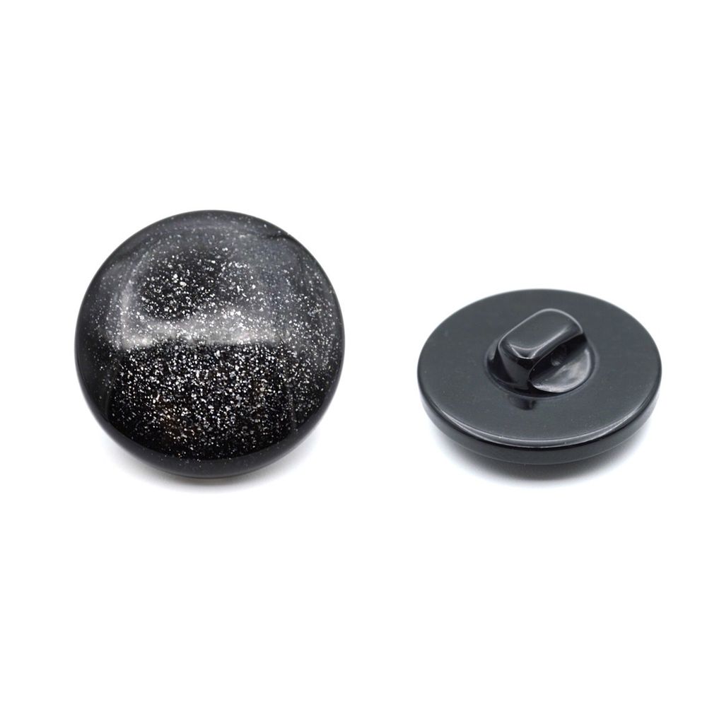 Пуговицы на ножке 32L (20мм), пластик (Blk-02 черный), 72 шт, CR P-45