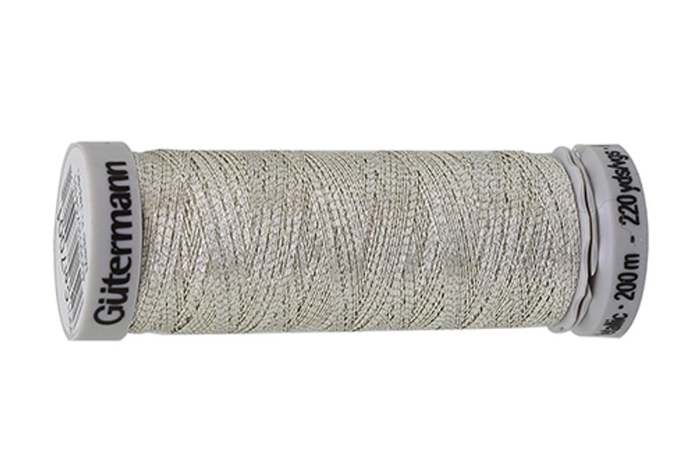 Нить вышивальная Gutermann Sulky Metalliс, 200м, 7001 молочный, 5 катушек /TOS/