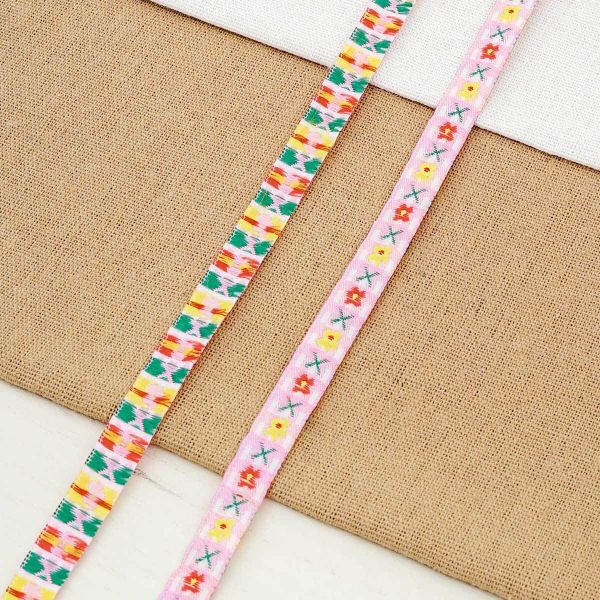 Лента (тесьма) жаккардовая 10.0 мм / 13.72 метра, розовый, 4039