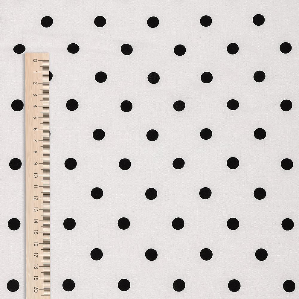 Штапель в горошек 90 г/м², 145 см / 2 метра, TBY.Vidt.04 цв.белый