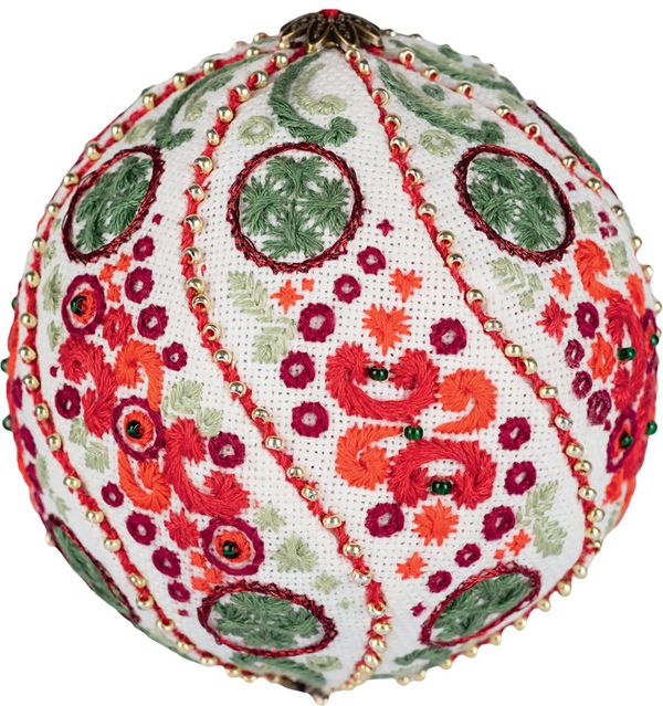 Набор для вышивания нитками Panna, новогодняя игрушка Рождественские узоры, 8.5х8.5 см