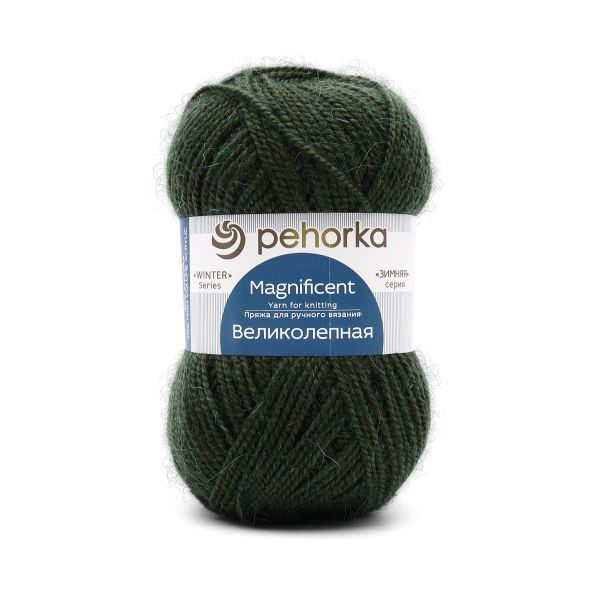 Пряжа Пехорка Великолепная / уп.10 мот. по 100 г, 300 м, 448-Св.оливковый