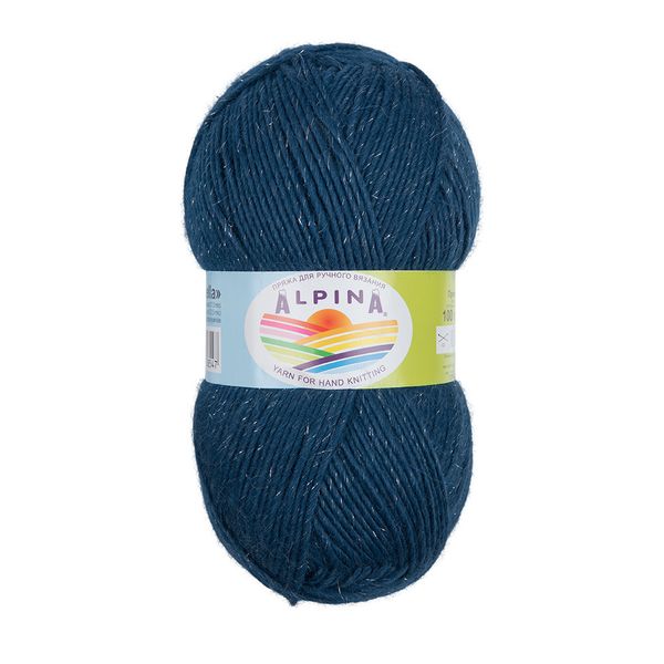 Пряжа Alpina Stella, с люрексом / уп.3 мот. по 100г, 250 м, ±13м, 96 т. синий
