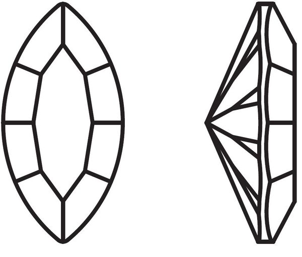 Стразы стекло 10х5 мм, 12 шт, белый (crystal), Preciosa 435-14-615