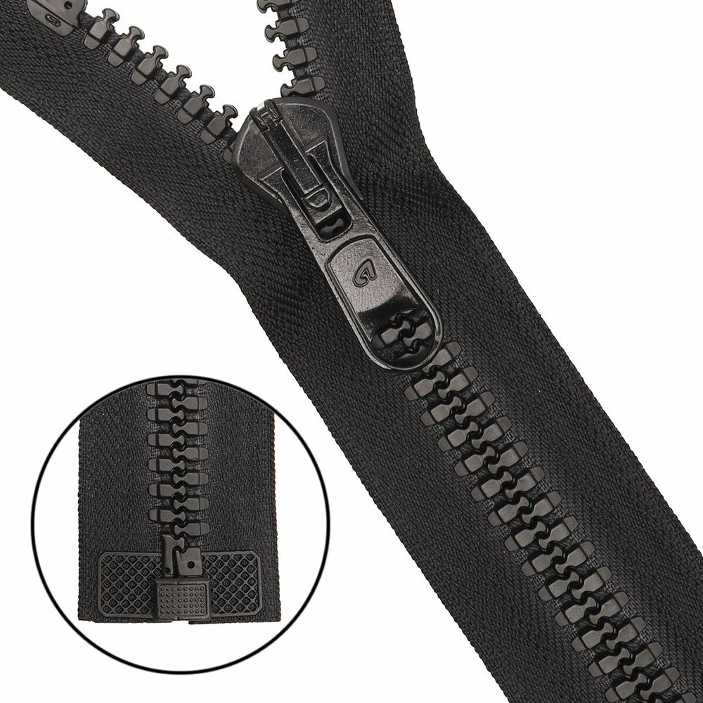 Молния трактор Arta Т8 (8 мм) 1 зам., разъем., 75 см, 077 черный, уп. 5 шт