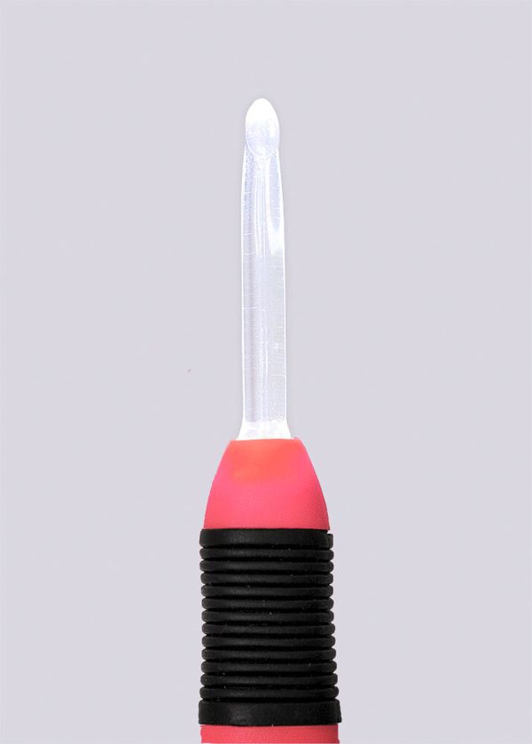 Крючок для вязания с подсветкой пластик ⌀4.0 мм, 15.6 см, розовый, Gamma CH-LD