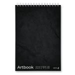 Артбук (скетчбук), блок черный, жесткая подложка, 120 г/м², 230х330 мм, на гребне 20 л. 2 шт, Black 01953, Светоч А310