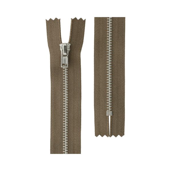 Молния металл Т3 (3 мм) 1 зам., н/раз., 20 см, никель, 287 серо-коричневый, ZIP 3N Gamma, 10 шт