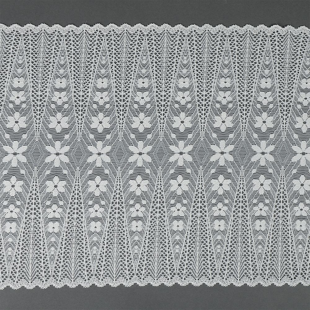 Кружево бельевое эластичное 220 мм / 18 м, 1909, цв.004 белый, Kruzhevo