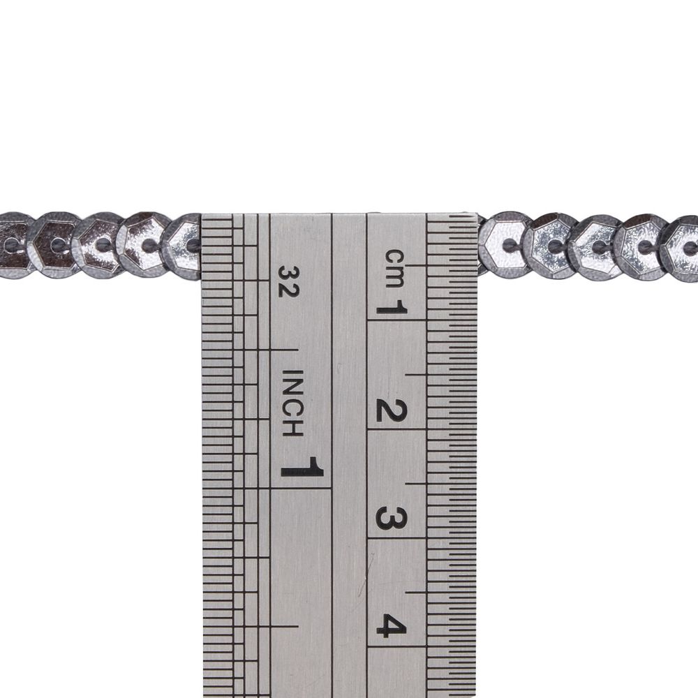 Тесьма пайетки, 6 мм, 73м (2 черный)