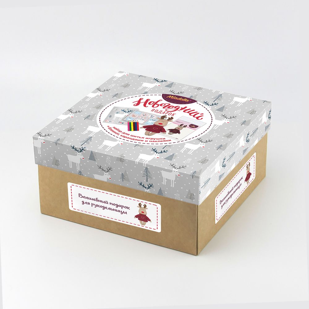 Набор для шитья игрушки Новогодний бокс "Олень" 19 см, Miadolla BX-0325