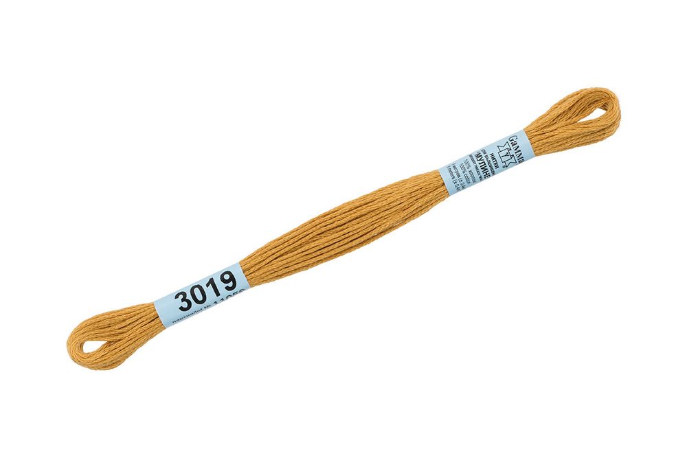 Мулине Gamma 100% хлопок, цв.3019 т.охра, 24 мотка по 8 метров