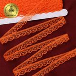 Кружево отделочное в стиле "трикотаж" 12 мм 150-2 цв.229 св.оранжевый, уп.27,4м