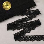 Кружево вязаное (тесьма) 32 мм, цв.черный, 25м, Kruzhevo