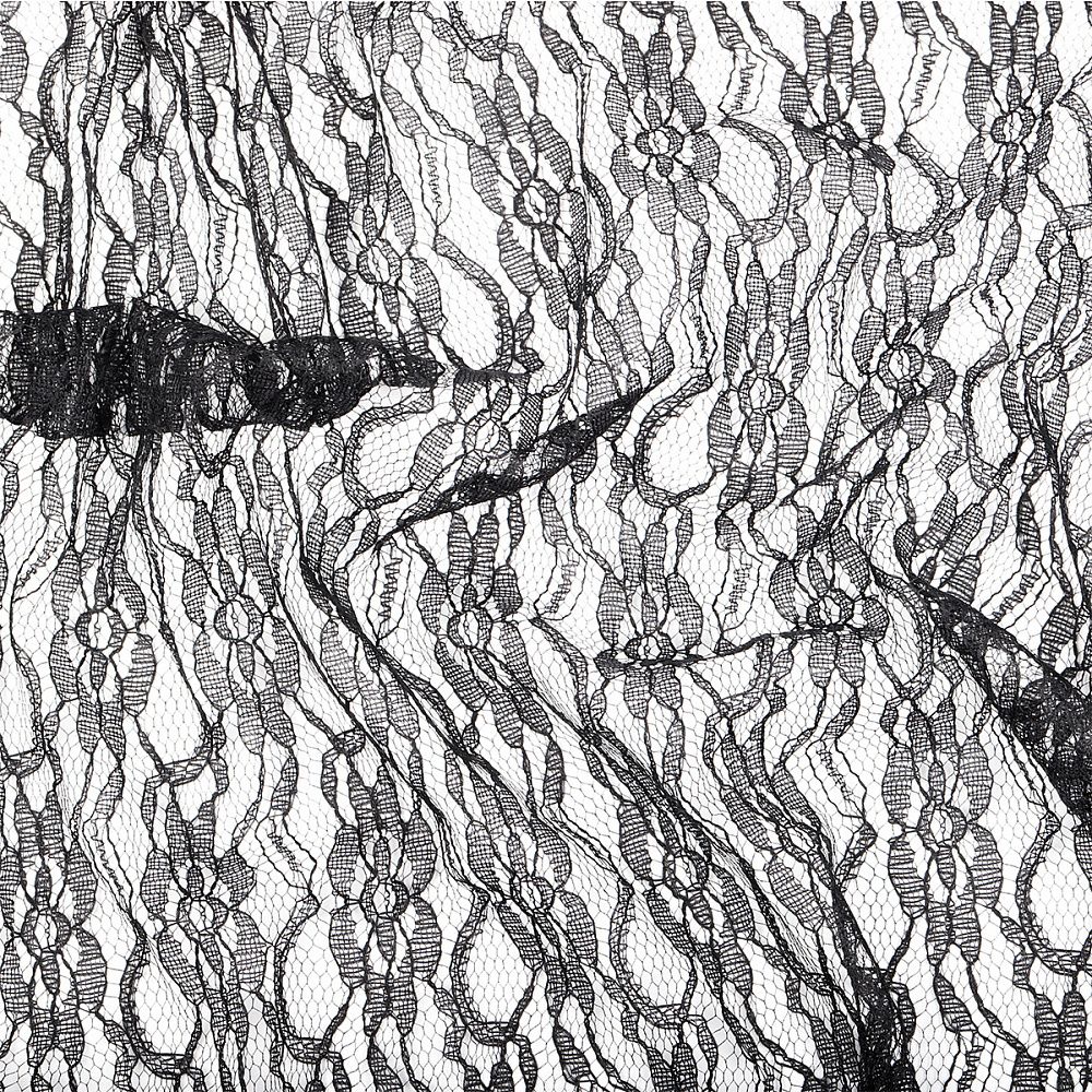 Ткань кружевная гипюр 35 г/м², 150 см / 45 метров, TBY.M0187.02, цв.черный