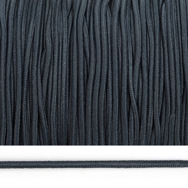 Резинка шляпная (шнур эластичный) ⌀2.0 мм / 100 метров, цв.F321 т.серый