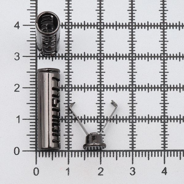 Наконечник для шнура металл лого Fashion 7х25 мм, чер.никель, 10 шт