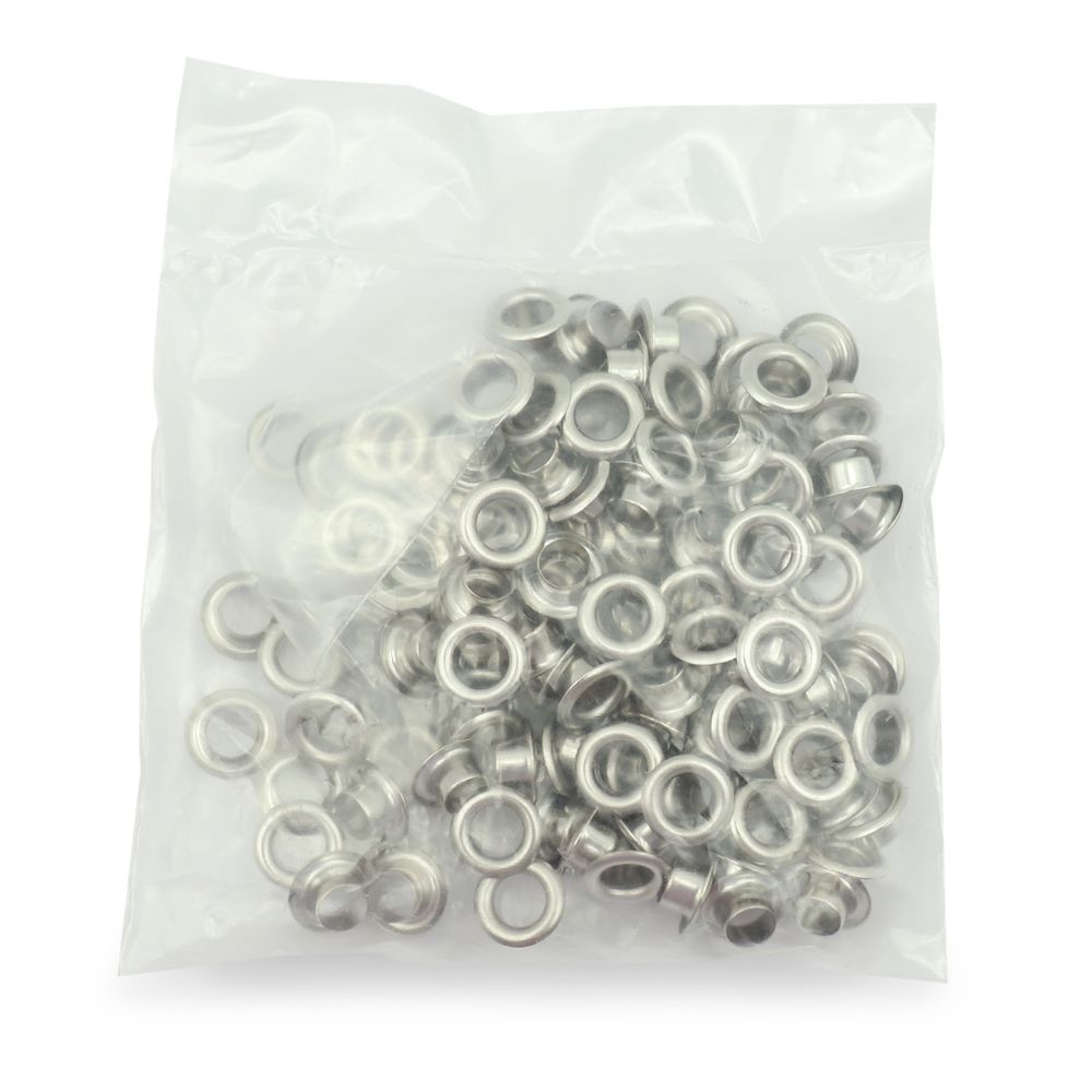 Люверсы металл ⌀_5.0 мм (внутр.), никель, 100 шт, BIG