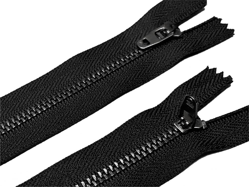 Молния металл (цв.SBS) джинсовая Т4 (4 мм) 1 зам., н/раз., 18 см, S-580 черный (звено: т.никель), уп.100 шт