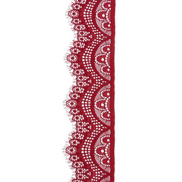 Кружево эластичное (стрейч) 60 мм / 13.71 метра, C520 темно-красный