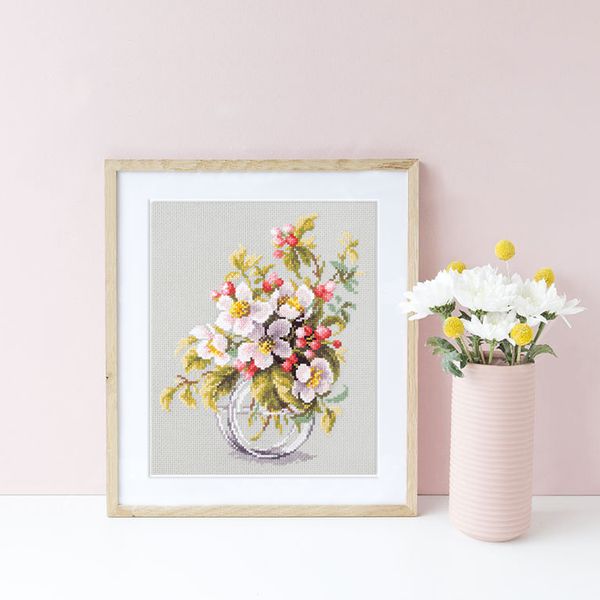 Набор для вышивания нитками Чудесная игла, Яблоневый цвет 18х23 см