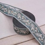 Лента (тесьма-бордюр) жаккардовая 60.0 мм / 25±1 метров, 3 бирюзовый, 3AR2679