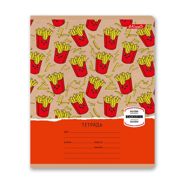 Тетрадь ученическая школьная, A5+ 24 л. на скобе 65 г/м², белизна 100% 30 шт, клетка, 000719 Вкусная переменка, Светоч 24ТЕТк-001