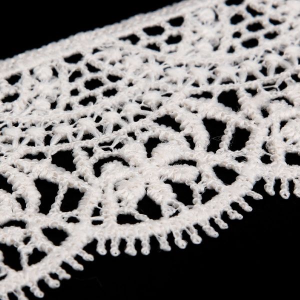 Кружево гипюр (плетёное) 45 мм / 3 метра, матовое, 571 молочный