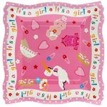 Тарелки бумажные Квадратные 6х6 шт, 01- рождение дочери, Boomzee TRL-05