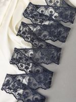 Кружево на сетке 40 мм, диз. 857, цв.04 т.синий, уп. 9 м, Kruzhevo