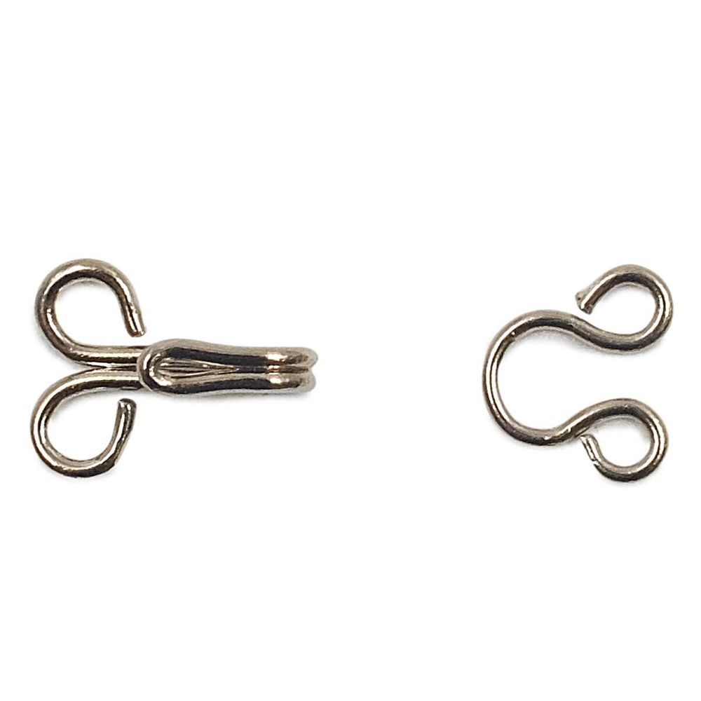 Крючки пришивные 12 мм, никель, серебристые, 14 шт, Pony