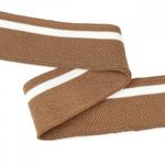 Подвяз (довяз) трикотажный св.коричневый с белой полосой, 3,5х80см, уп. 5 шт