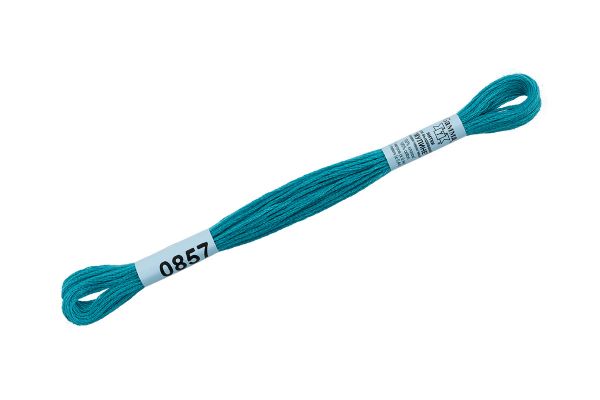 Мулине Gamma 100% хлопок, цв.0857 м.волна, 24 мотка по 8 метров