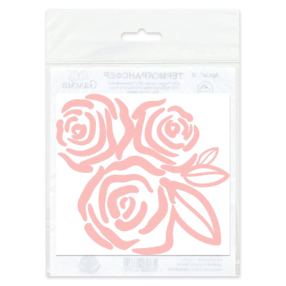 Термоаппликация Gamma Термотрансфер M №05, 1 шт, M-525 Розы 11.5х10.5 см