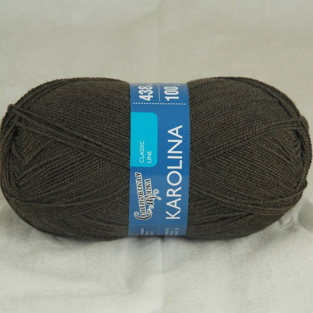 Пряжа Семеновская Karolina / уп.5 мот. по 100 г, 438 м, 13389 кофе