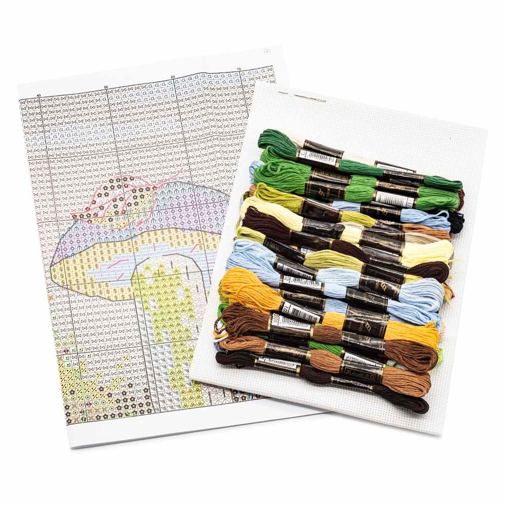 Набор для вышивания нитками Hobby&Pro, Грибная пора, 33х18 см