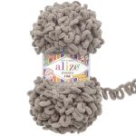 Пряжа Alize (Ализе) Puffy Fine / уп.5 мот. по 100 г, 14.5м, 990 пепельный беж
