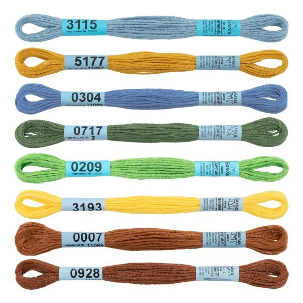 Мулине Gamma 100% хлопок, цв.natural, 8 мотков по 8 метров