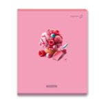 Тетрадь ученическая общая, выборочный лак, A5 96 л. на скобе 65 г/м², белизна 100% 5 шт клетка, 01532 Ягодный взрыв, Светоч Т80