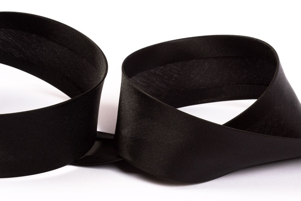 Косая бейка атласная 40 мм / 5 шт по 5.4 метра, _черный(080/081), Gamma GK-40P
