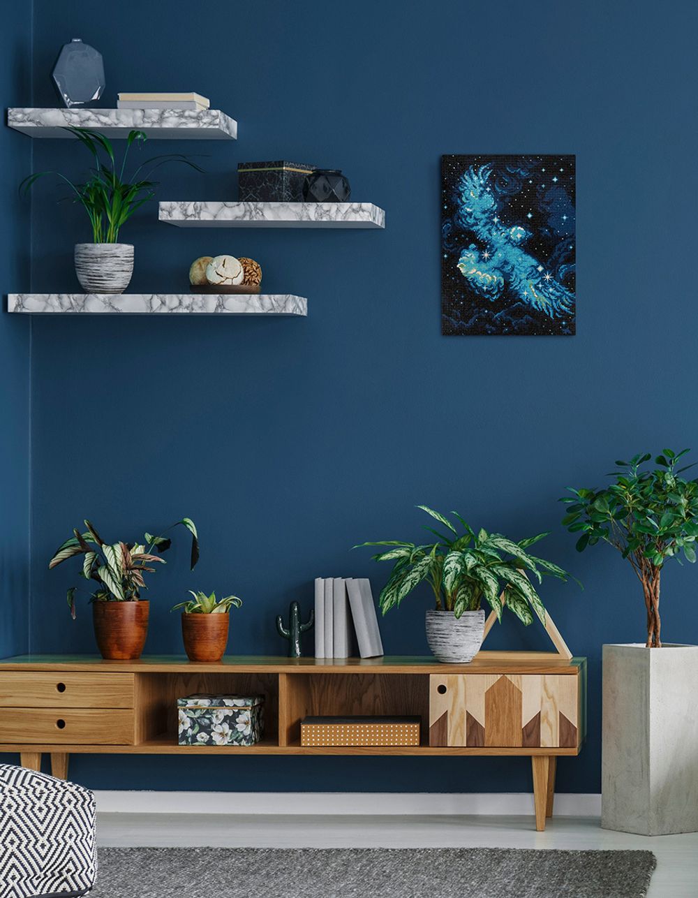 Алмазная (кристальная) мозаика Фрея ALPD-177, на подрамнике Сказочная птица, 30х40 см