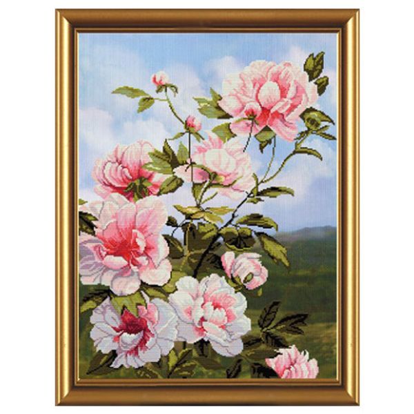Набор для вышивания нитками Нова Слобода, Пионы, 39х53 см