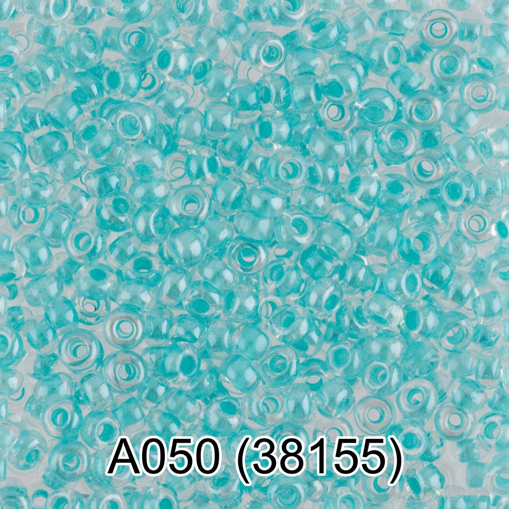 Бисер Gamma 10/0 (2.3 мм), 150 г (10х5 г), 1-й сорт A050 св.бирюзовый, 38155, круглый 1