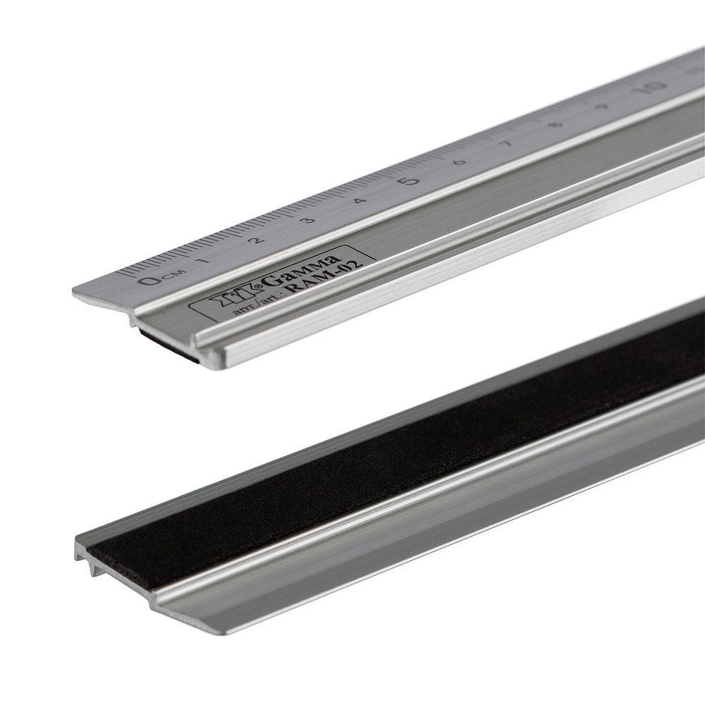 Линейка универсальная алюминий 50х3.5 см, в чехле, с нескользящее покрытием -Slip, Gamma RAM-02