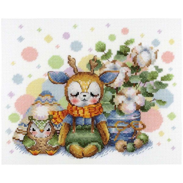 Набор для вышивания нитками МП Студия, Любимая игрушка 16х19 см