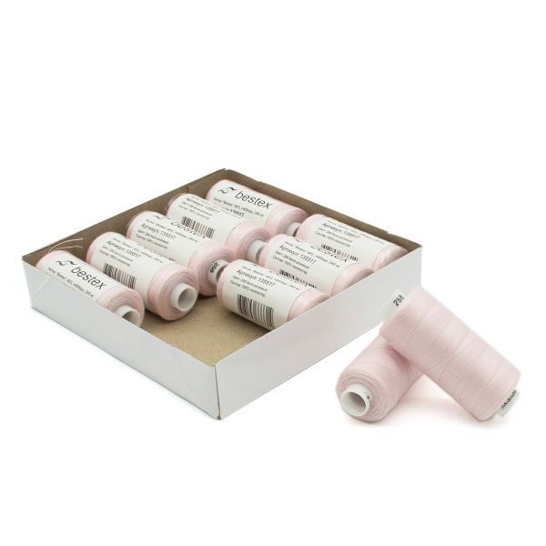 Нитки швейные бытовые Bestex 40/2, 365 м (400 ярд) / 10 кат., 288 пастельно-розовый