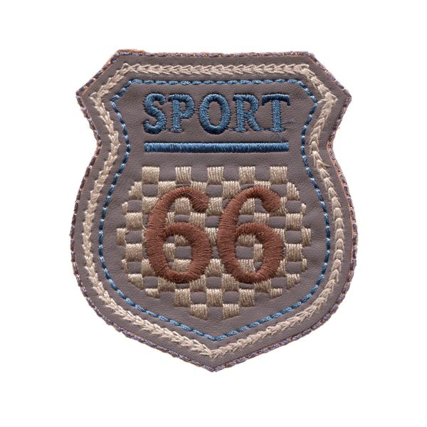 Термоаппликация ярлык SPORT 66, серый/синий/бежевый цв. 1шт. Prym, 922012